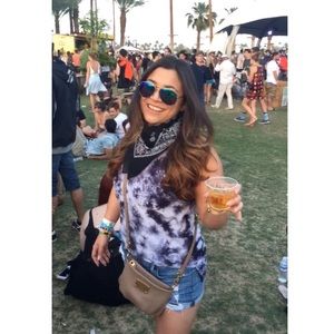 Blue tie dye loose fit, high neck tank